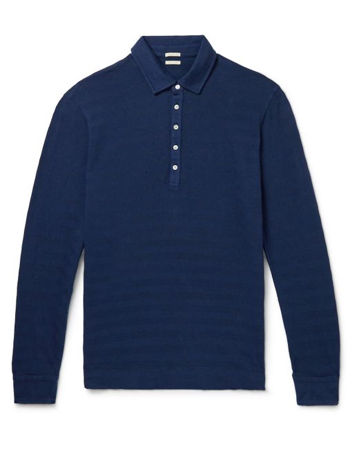 Massimo Alba Raya Striped Slub Cotton-Jersey Polo Shirt