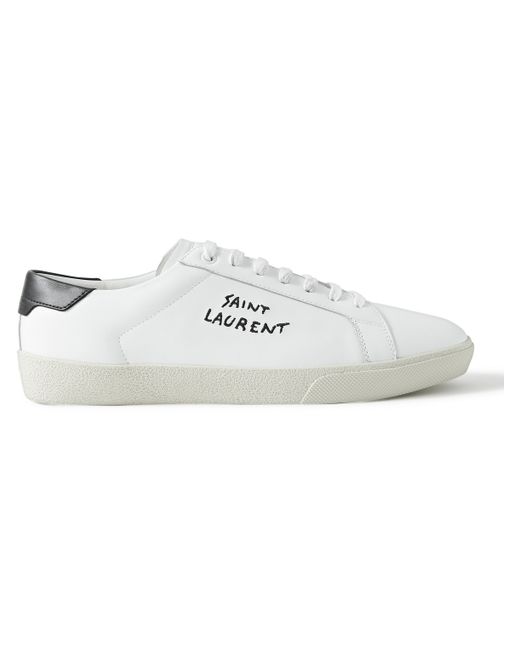 Saint Laurent SL/06 Court Classic Logo-Embroidered Leather Sneakers