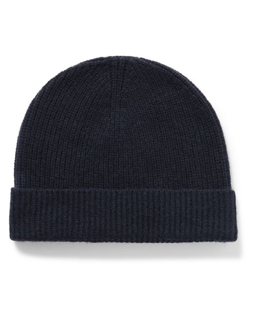 Sunspel Ribbed Recycled Cashmere Beanie