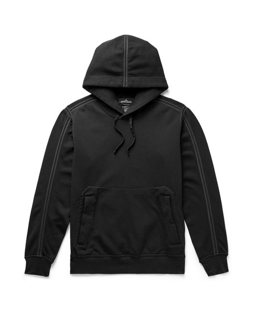 Stone Island Shadow Project Shaggy Pile Shell-Trimmed Panelled Fleece and Tech-Jersey Hoodie