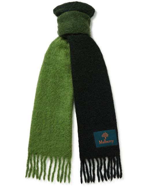 Mulberry Fringed Ombré Knitted Scarf