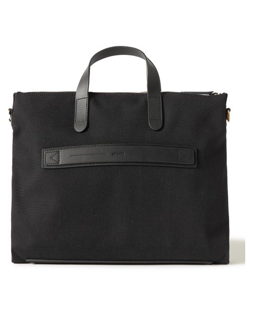 Mismo Leather-Trimmed Canvas Briefcase