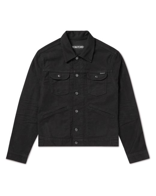 Tom Ford Leather-Trimmed Cotton-Moleskin Jacket