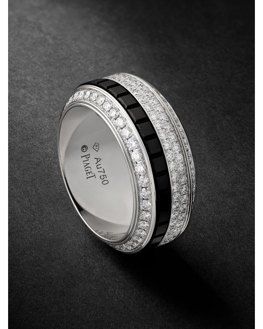 Piaget Possession 18-Karat White Gold Diamond and Ceramic Ring