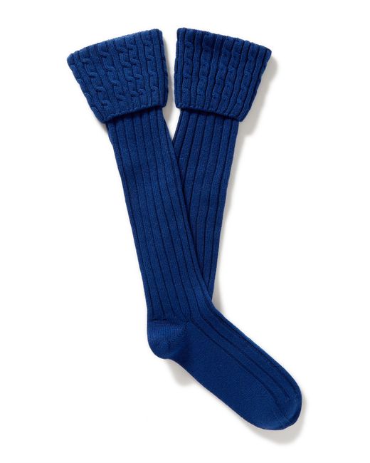 Emma Willis Cable-Knit Ribbed Cashmere Socks