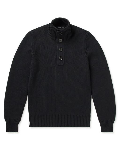 Tom Ford Wool and Silk-Blend Half-Placket Sweater