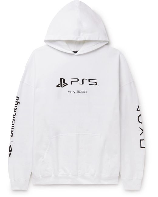 Balenciaga PlayStation Printed Cotton-Jersey Hoodie