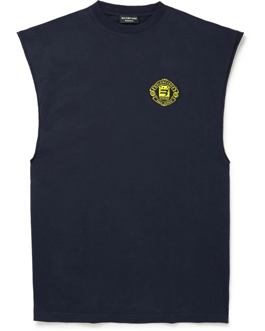 Balenciaga Logo-Embroidered Cotton-Jersey Tank Top