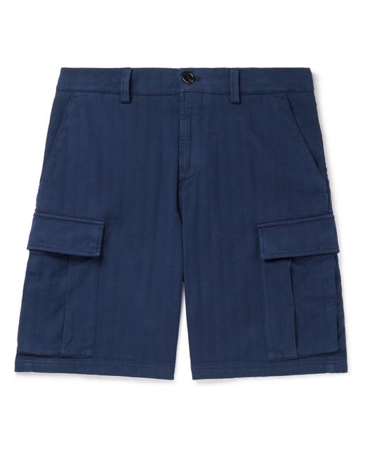 Brunello Cucinelli Straight-Leg Garment-Dyed Herringbone Cotton-Blend Cargo Shorts
