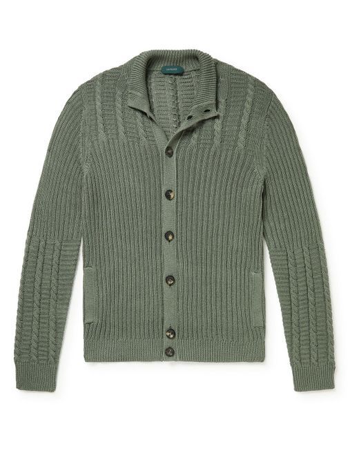 Incotex Slim-Fit Ribbed Linen and Cotton-Blend Cardigan