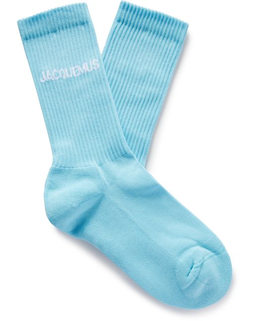Jacquemus Logo-Jacquard Ribbed Cotton-Blend Socks