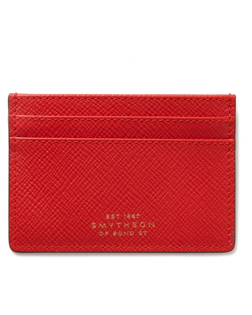 Smythson Panama Cross-Grain Leather Cardholder
