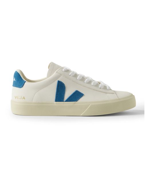 Veja Campo Suede-Trimmed Full-Grain Leather Sneakers