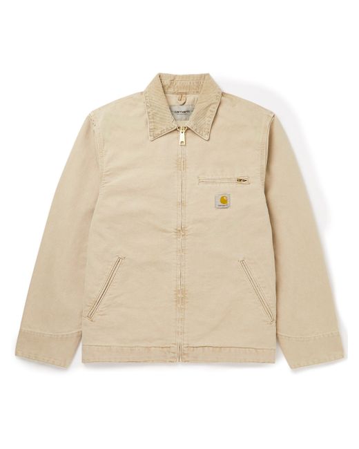 Carhartt Wip Corduroy-Trimmed Logo-Appliquéd Organic Cotton-Canvas Blouson Jacket