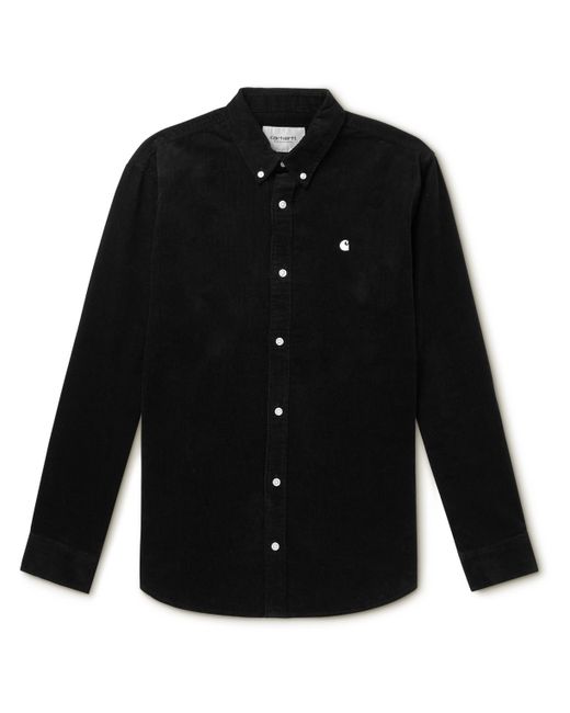 Carhartt Wip Madison Button-Down Collar Logo-Embroidered Cotton-Corduroy Shirt