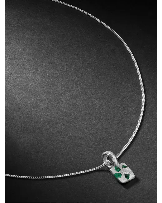 The Ouze Sterling Emerald Pendant Necklace