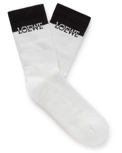 Loewe Two-Tone Ribbed Cotton-Blend Socks