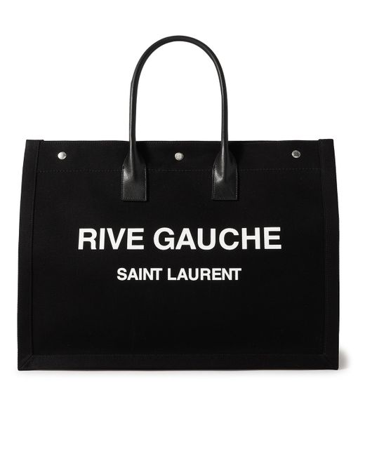 Saint Laurent Noe Leather-Trimmed Logo-Print Canvas Tote Bag