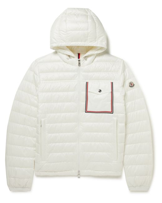 Moncler Lihou Grosgrain-Trimmed Quilted Shell Hooded Down Jacket