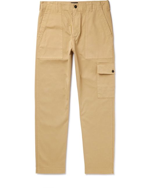 Dunhill Straight-Leg Garment-Dyed Stretch-Cotton Cargo Trousers