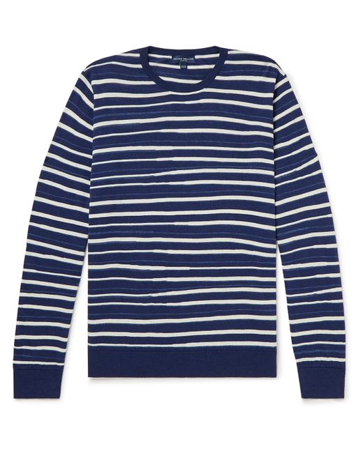 Peter Millar Offshore Striped Wool Silk and Linen-Blend Sweater