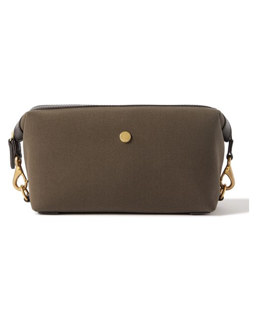 Mismo Leather-Trimmed Canvas Wash Bag
