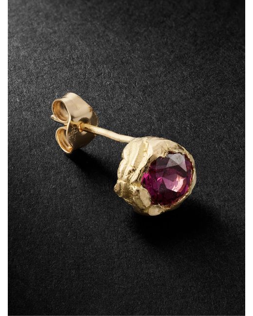 Healers Fine Jewelry Recycled Garnet Single Earring