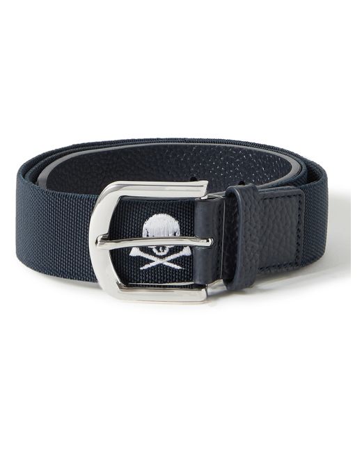 G/Fore Killer Ts 4cm Embroidered Webbing and Full-Grain Leather Belt