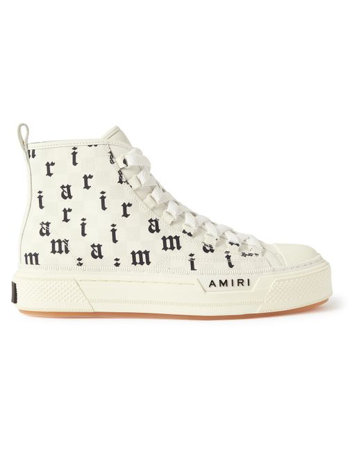 Amiri Logo-Print Canvas High-Top Sneakers