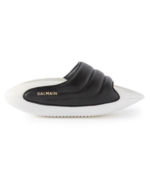 Balmain B-It-Puffy Quilted Leather Sllippers