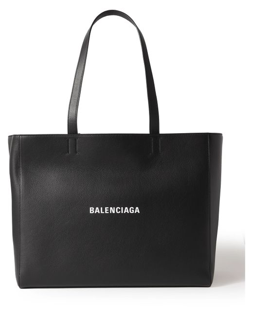 Balenciaga Logo-Print Leather Tote Bag