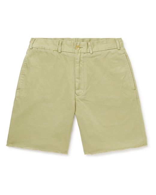 Beams Plus Wide-Leg Distressed Cotton-Gabardine Bermuda Shorts