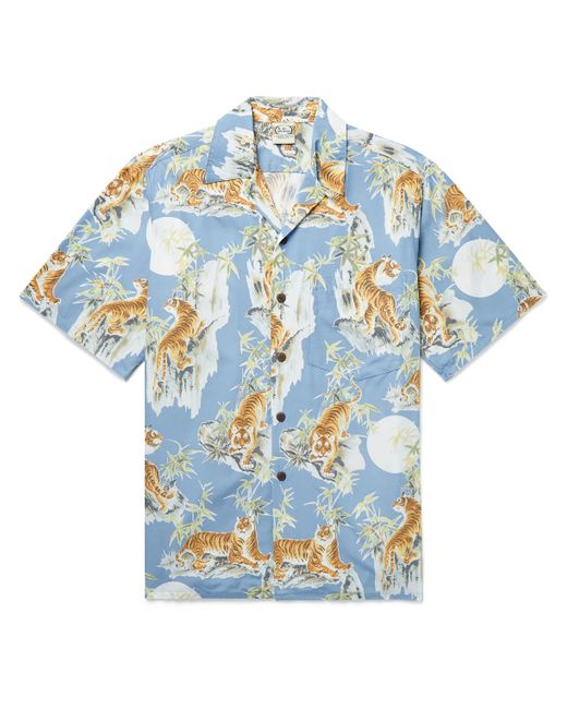 Go Barefoot Tiger Convertible-Collar Printed Cotton-Blend Shirt