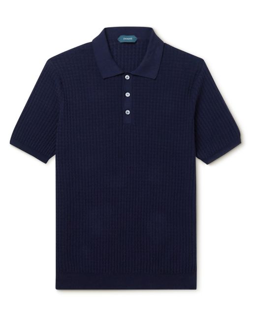 Incotex Slim-Fit Textured-Cotton Polo Shirt