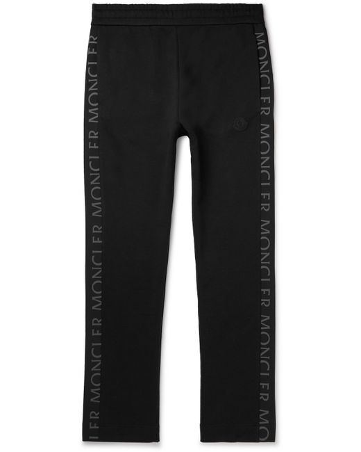 Moncler Slim-Fit Logo-Print Shell-Trimmed Cotton-Jersey Sweatpants