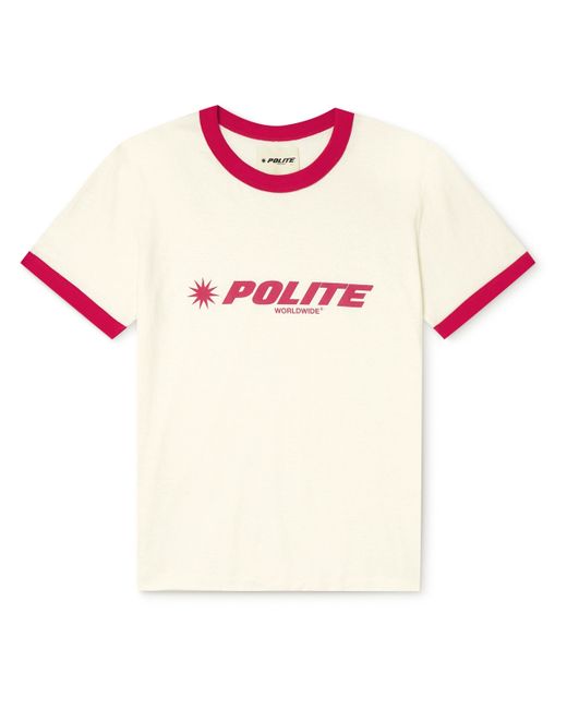 Polite Worldwide® POLITE WORLDWIDE Logo-Print Washed Cotton and Hemp-Blend Jersey T-Shirt