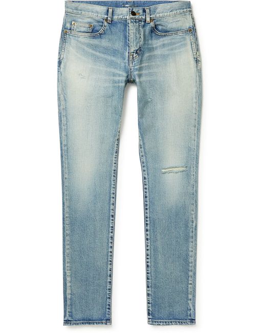 Saint Laurent Skinny-Fit Distressed Jeans