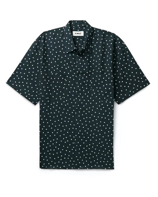 Ymc Mitchum Polka-Dot Cotton-Seersucker Shirt