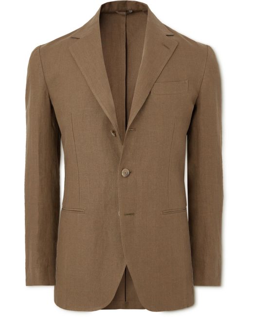 De Petrillo Unstructured Linen Suit Jacket