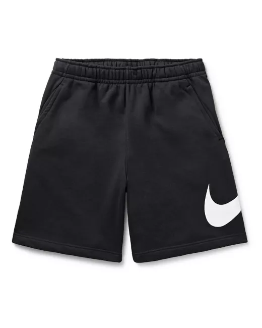 Nike Sportswear Club Straight-Leg Logo-Print Cotton-Blend Jersey Shorts
