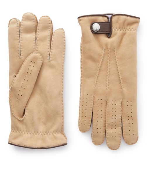 Brunello Cucinelli Leather-Trimmed Shearling Gloves