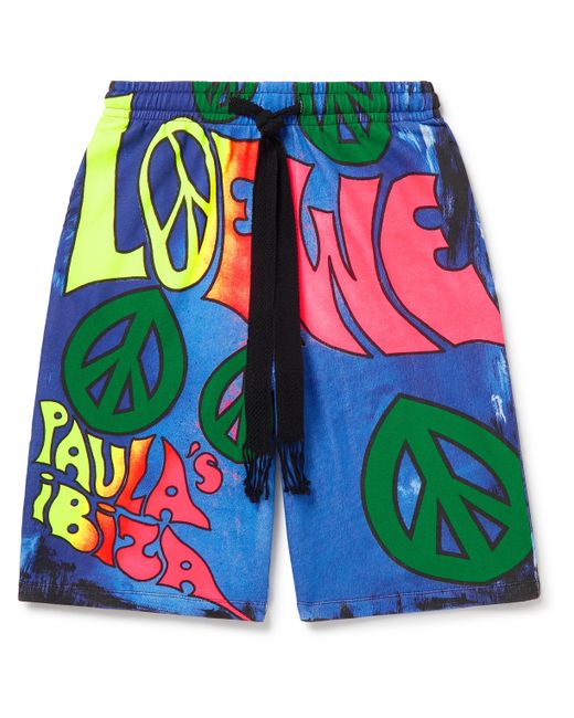 Loewe Paulas Ibiza Wide-Leg Printed Cotton-Jersey Shorts