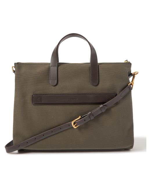 Mismo Leather-Trimmed Canvas Briefcase