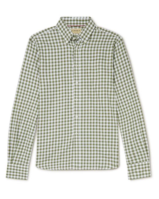 Purdey Button-Down Collar Checked Cotton-Flannel Shirt