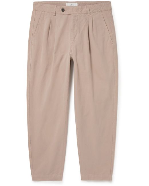 Mr P. Mr P. Tapered Cropped Garment-Dyed Organic Cotton-Twill Trousers