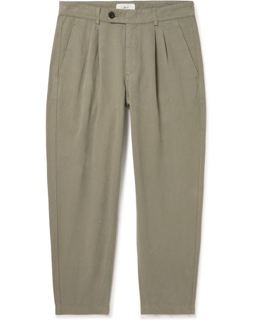 Mr P. Mr P. Tapered Cropped Garment-Dyed Organic Cotton-Twill Trousers