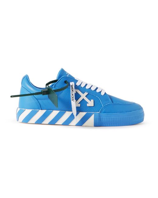 Off-White Suede-Trimmed Full-Grain Leather Sneakers
