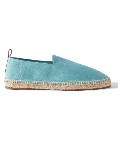 Loro Piana Seaside Walk Leather-Trimmed Cotton and Silk-Blend Espadrilles