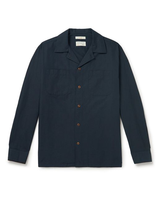Nudie Jeans Vincent Vacay Camp-Collar Organic Cotton and Linen-Blend Shirt
