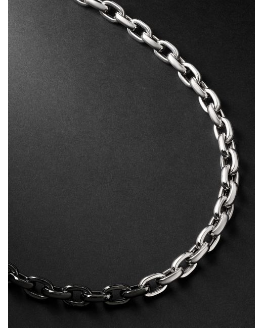 As29 Bold Links Blackened and White Gold Necklace